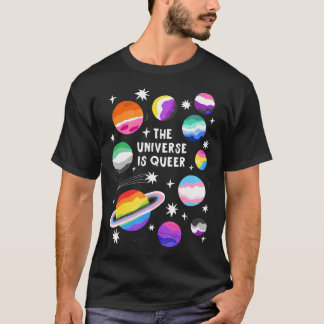 Camiseta El Universo Es Planetas Arcoíris Queer Lgbt