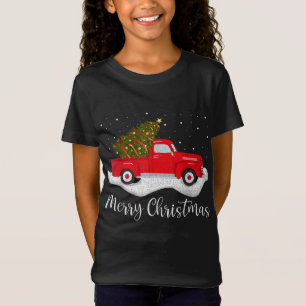Camiseta El vagón retro Feliz Árbol de Navidad en coches Na