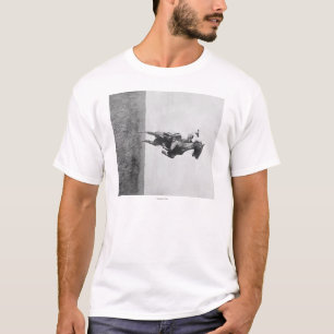 Camiseta El vaquero monta el caballo salvaje que sube en