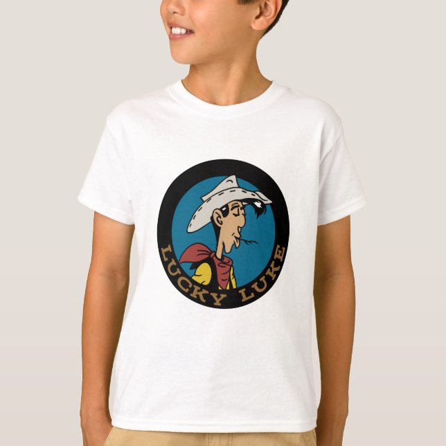 Camiseta El vaquero personalizado Luke afortunado en diseño (Anverso)