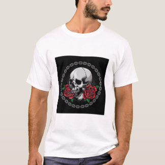 Camiseta El Vector Libre - Calavera Con El Logo De Los Rosa