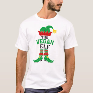 Camiseta El Vegan Elf, los Navidades verdes y rojos