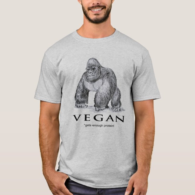 Camiseta El vegan gorilla tiene suficiente gracia proteica (Anverso)