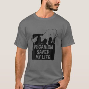 Camiseta El veganismo salvó mi vida divertido ropa vegana