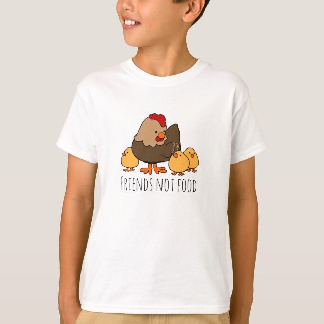 Camiseta El vegano del pollo de la comida de los amigos no (Anverso)