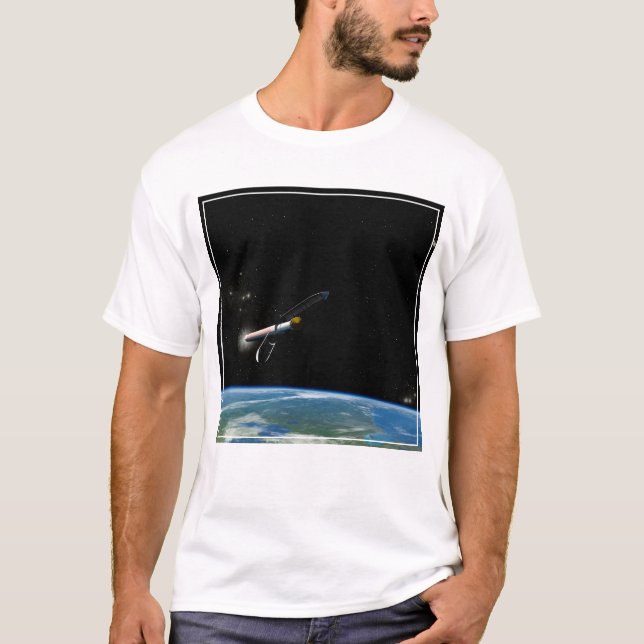 Camiseta El Vehículo De Lanzamiento Atlas V541 En Órbita. (Anverso)