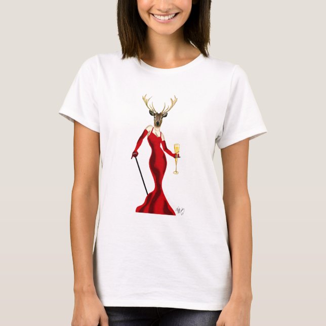 Camiseta El Venado De Glamour En Rojo (Anverso)