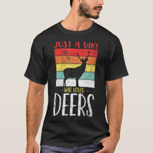 Camiseta El Venado Es Sólo Un Chica Que Ama El Vintage Retr