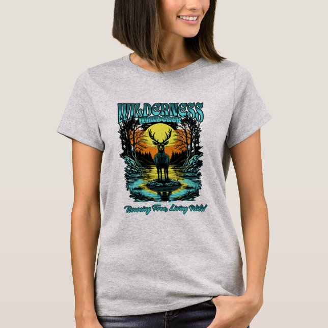 Camiseta El venado salvaje Wanderer en el bosque (Anverso)