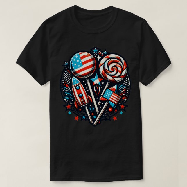 Camiseta El verano americano vibra las celebraciones del 4  (Diseño del anverso)