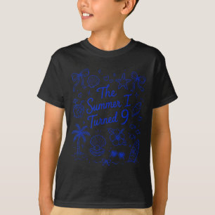 Camiseta El verano que cumplí 9 Cumpleaños en la playa trop