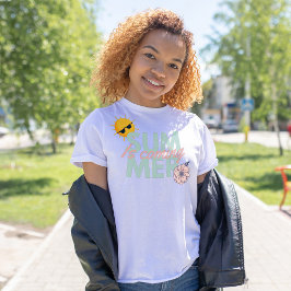 Camiseta El verano se acerca a la tipografía azul, flor sil