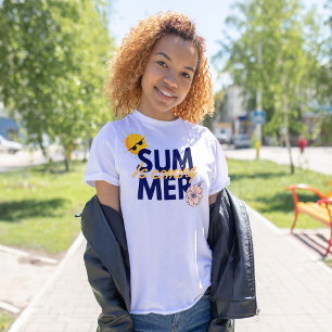 Camiseta El verano se acerca la flor rosa del tipo amarillo