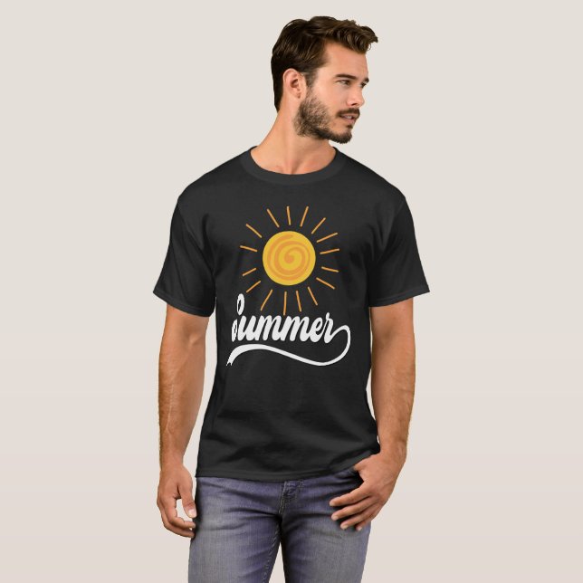 Camiseta El verano Sunshine Design masculino negro (Anverso completo)