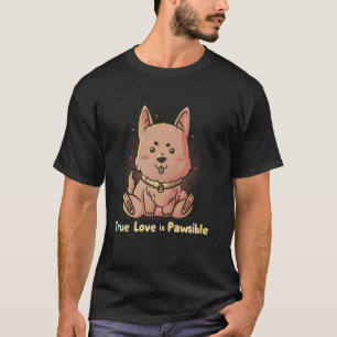 Camiseta El verdadero amor es posible divertido cachorro ad