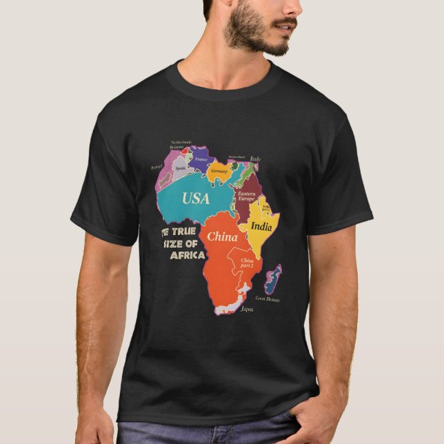 Camiseta El Verdadero Tamaño De África (Anverso)