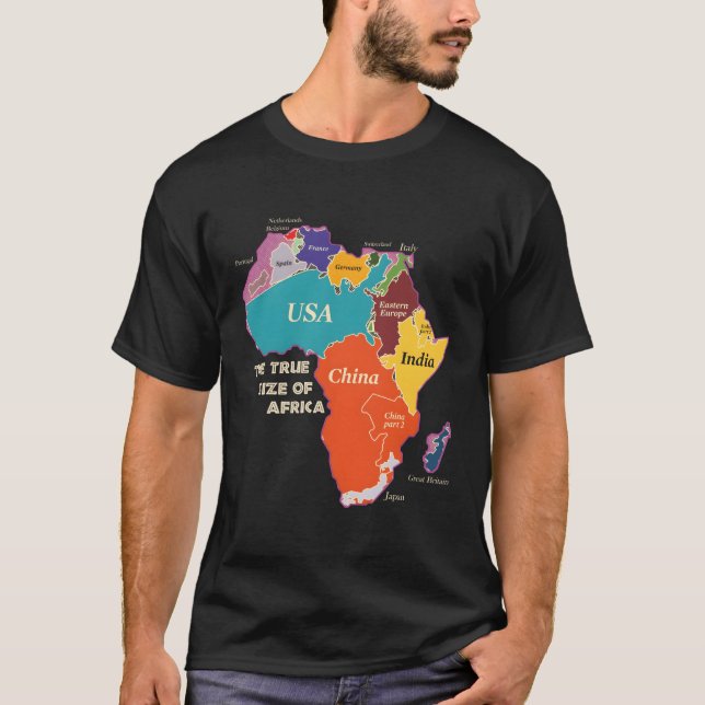 Camiseta El Verdadero Tamaño De África (Anverso)