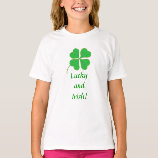 Camiseta El verde brillante Shamrock Gold Dots Lucky Irish