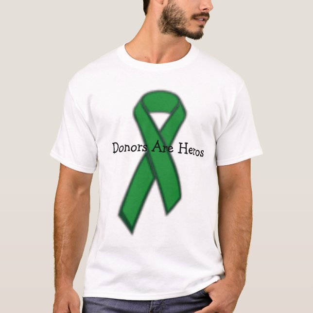 Camiseta el verde, donantes es héroes (Anverso)