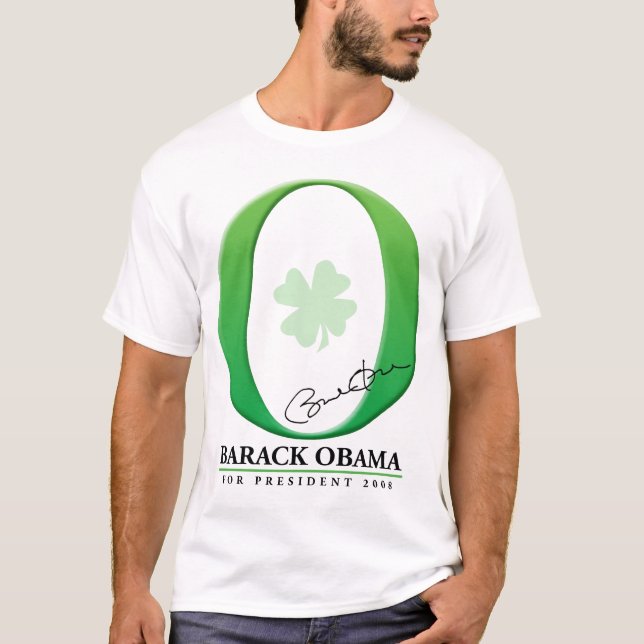 Camiseta El verde grande O - Barack Obama para el (Anverso)