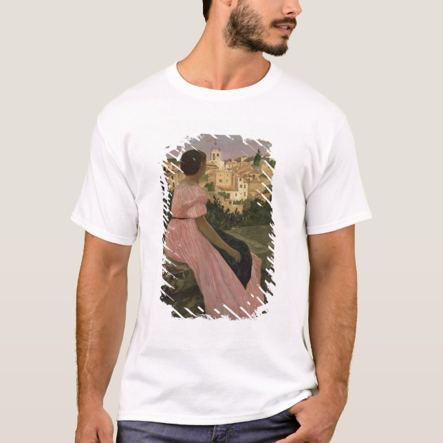 Camiseta El vestido rosado, o vista del Castelnau-le-Lez (Anverso)