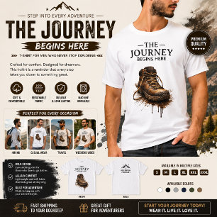 Camiseta "El viaje comienza aquí - Botas de senderismo resi