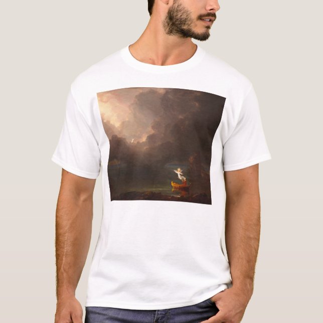 Camiseta El viaje de la vida a la vejez Thomas Cole 1842 (Anverso)