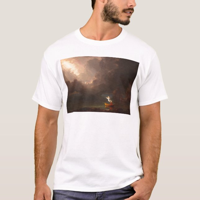 Camiseta El viaje de la vida a la vejez Thomas Cole 1842 (Anverso)