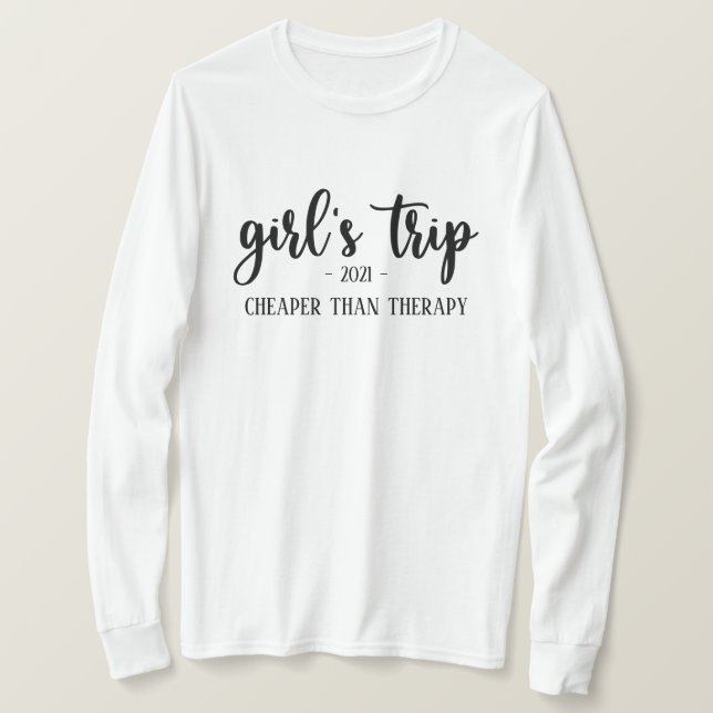 Camiseta El viaje de los Chicas es más barato que divertido (Anverso del diseño)