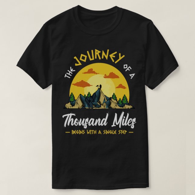 Camiseta El viaje de miles de kilómetros de excursión (Diseño del anverso)