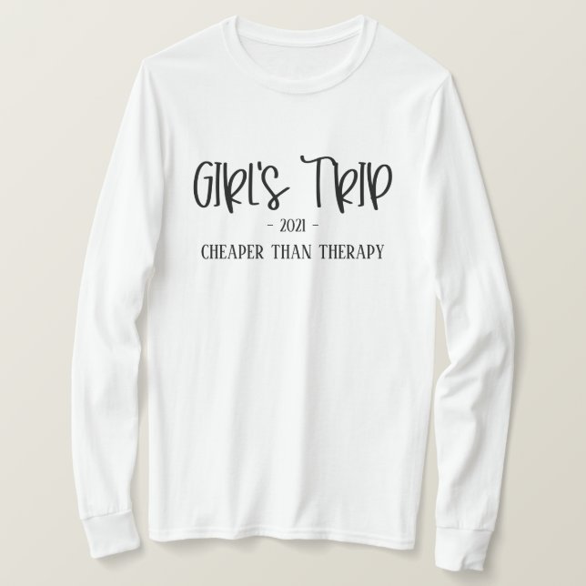 Camiseta El viaje del Chica es más barato que la divertida  (Anverso del diseño)