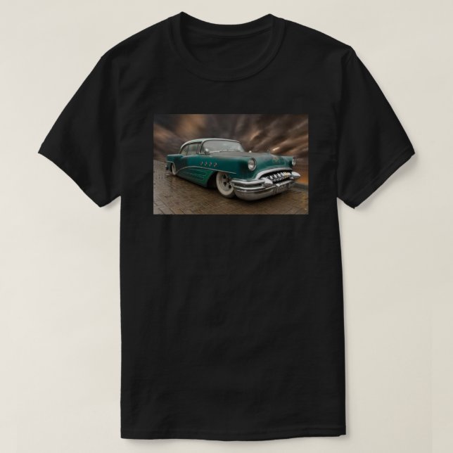 Camiseta El viejo Buick nunca muere con la tarjeta de felic (Diseño del anverso)