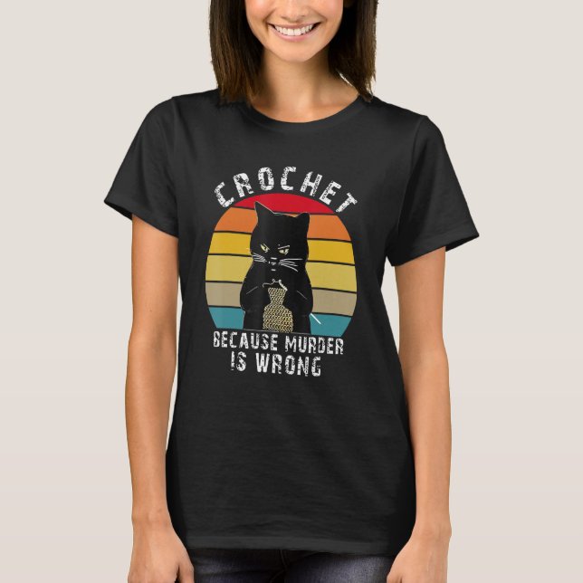 Camiseta El viejo crochet de gato negro porque el asesinato (Anverso)