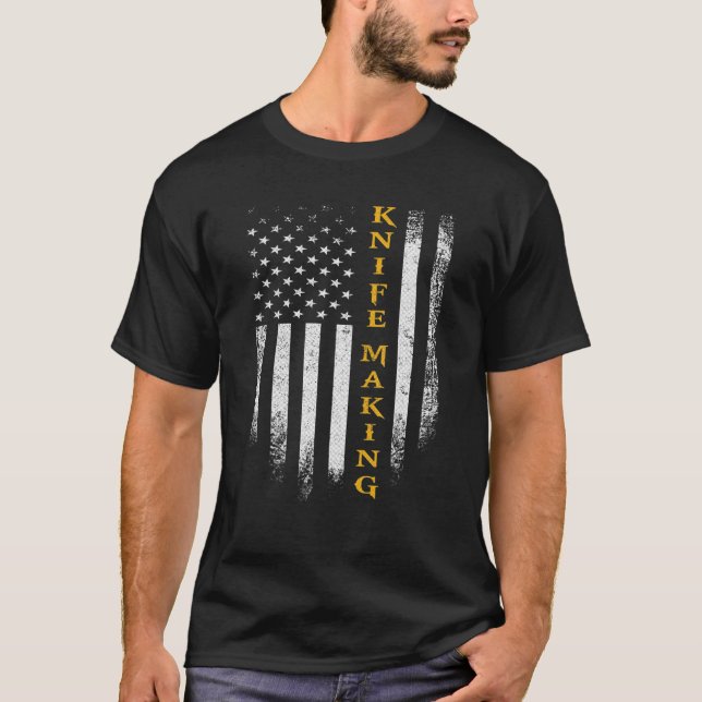 Camiseta El viejo cuchillo de la bandera estadounidense de  (Anverso)