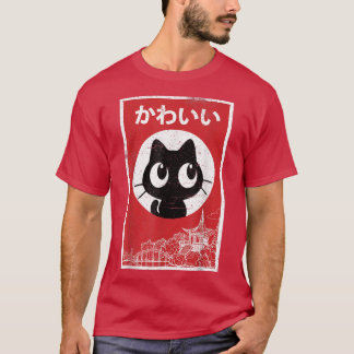 Camiseta El viejo gato negro de Kawaii Ramen Lover japonés