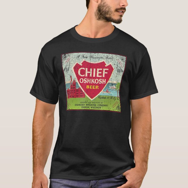 Camiseta El Viejo Jefe Oshkosh Beer Retro Defecto Wisconsin (Anverso)