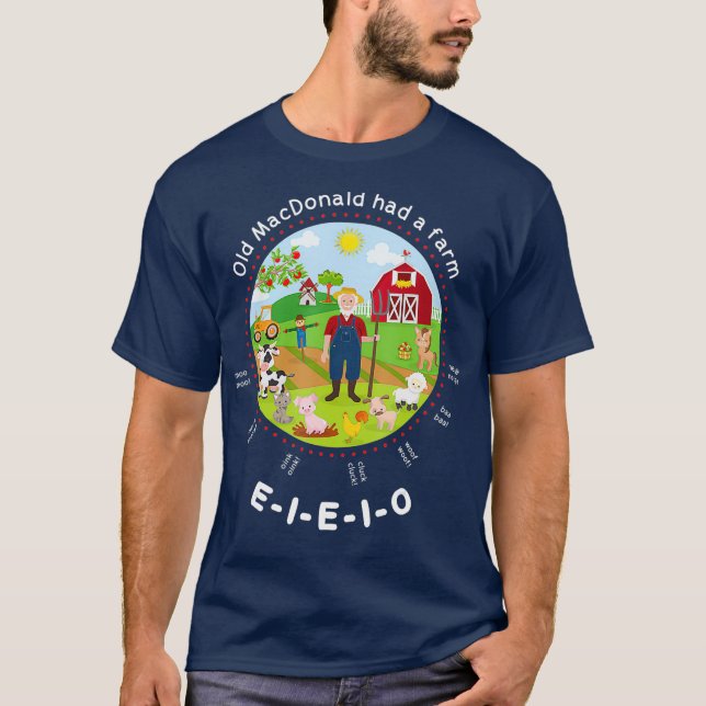 Camiseta El viejo MacDonald tuvo una granja de rhyme de gua (Anverso)