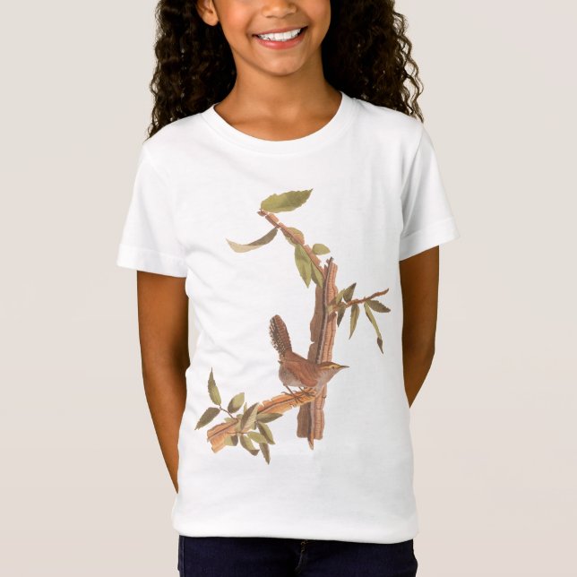 Camiseta El viejo pájaro de la canción Wren de Audubon (Anverso)