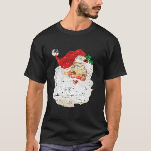 Camiseta El viejo Papá Noel Vintage se enfrenta a la vieja
