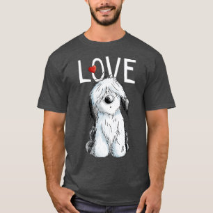 Camiseta El viejo perro pastor inglés Love I Dog Tee Bobtai