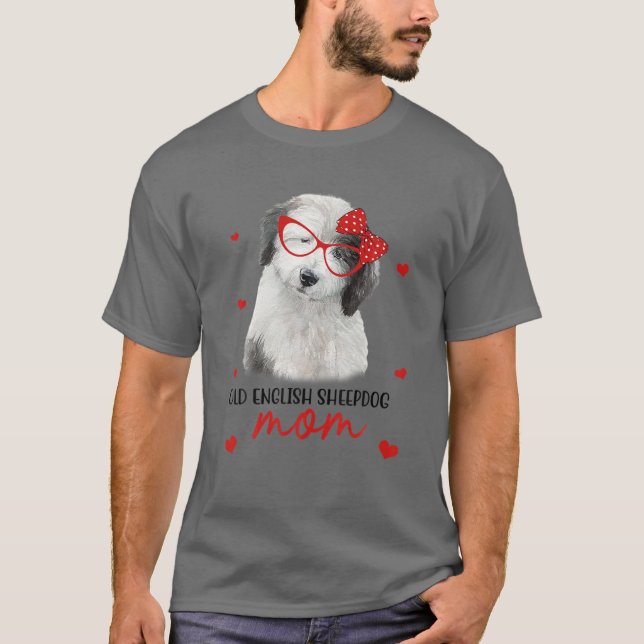 Camiseta El viejo perro pastor inglés Mama Dog Bandana Dog  (Anverso)