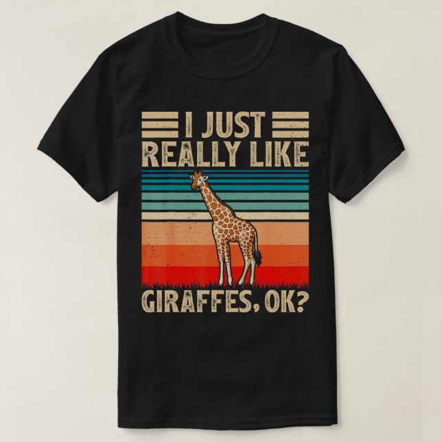 Camiseta El Viejo Retro Giraffe Lover Me Gusta Realmente Gi (Diseño del anverso)