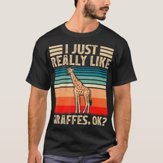 Camiseta El Viejo Retro Giraffe Lover Me Gusta Realmente Gi