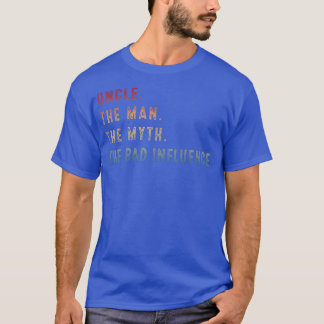 Camiseta El viejo retro tío el hombre el mito la mala influ