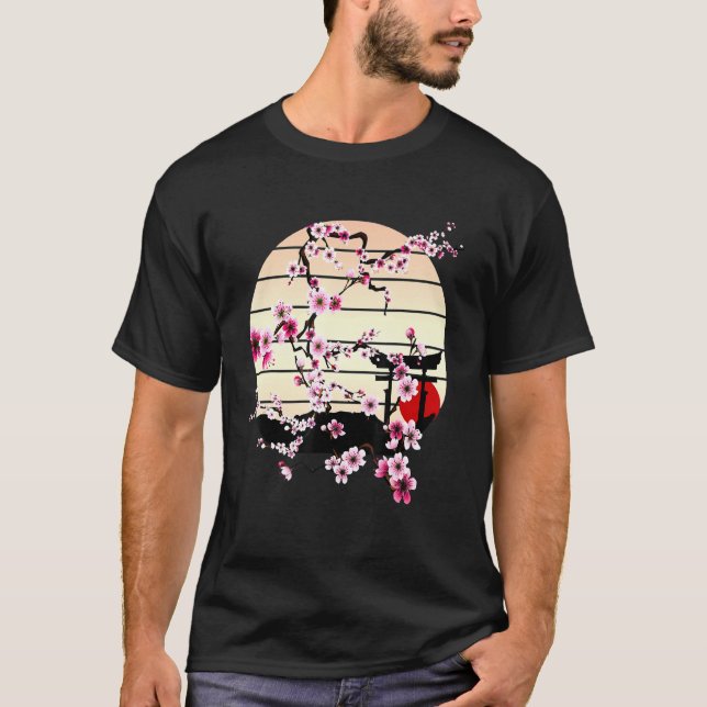 Camiseta El Viejo Sakura Cherry Blossom Art Retro Al Amanec (Anverso)