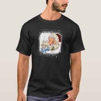 Camiseta El viejo Santa Claus se enfrenta a un dulce y bril