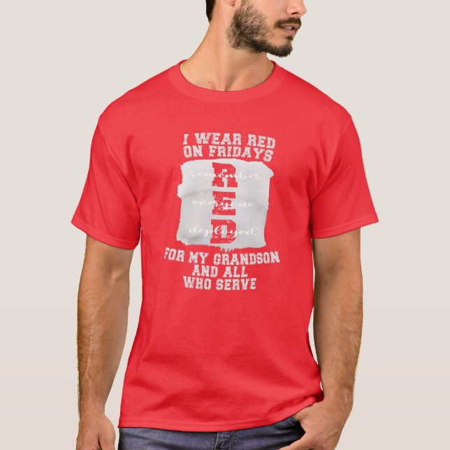 Camiseta El Viernes Usamos El Rojo En La Abuela Militar Del (Anverso)