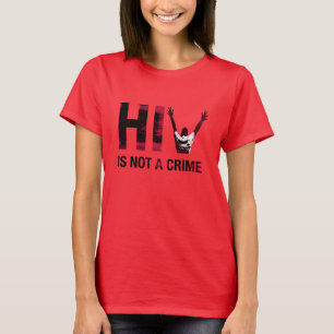 Camiseta El VIH no es un crimen - Arte Rojo Grunge