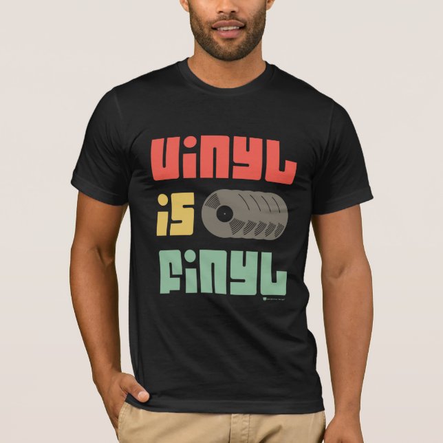 Camiseta El vinilo es álbum de registro retro de Finyl (Anverso)