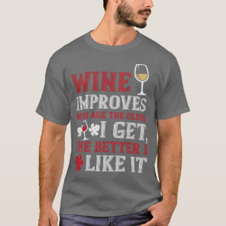 Camiseta El vino de vino mejora con la edad